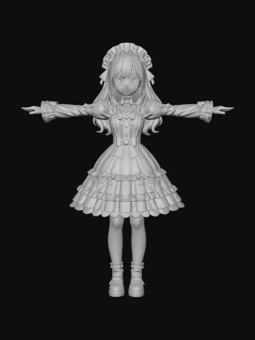 3D model for Gothic Lolita Doll