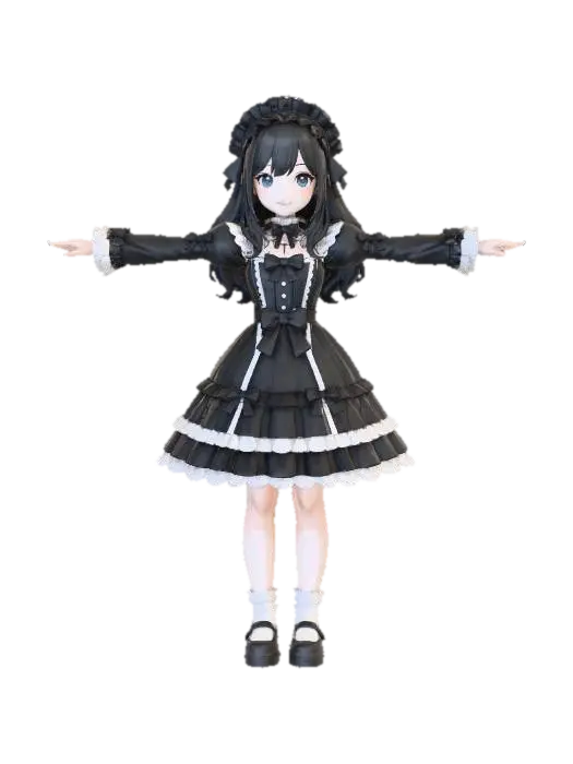 Gothic Lolita Doll 的 AI 生成 3D 模型