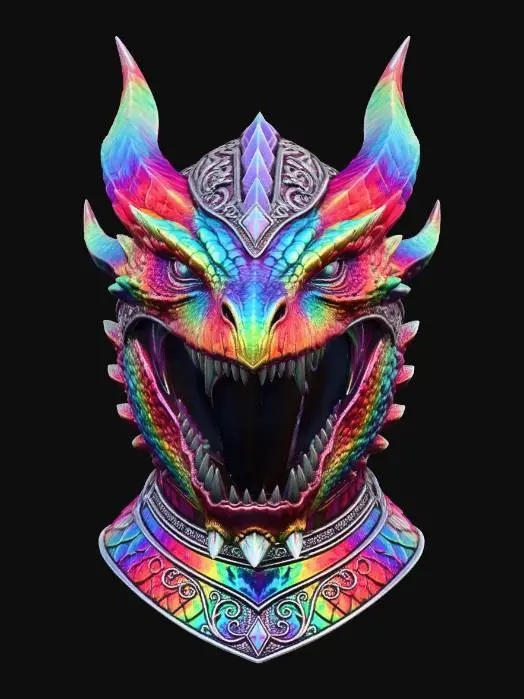 3D model for Prismatic Dragon Mask