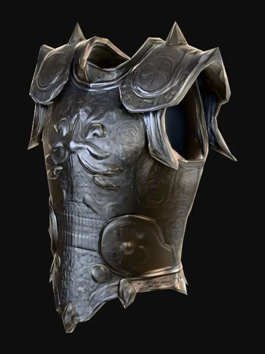 3D model for Chest plate from a suit of armor. Low Poly. No Charakters, No Legs.