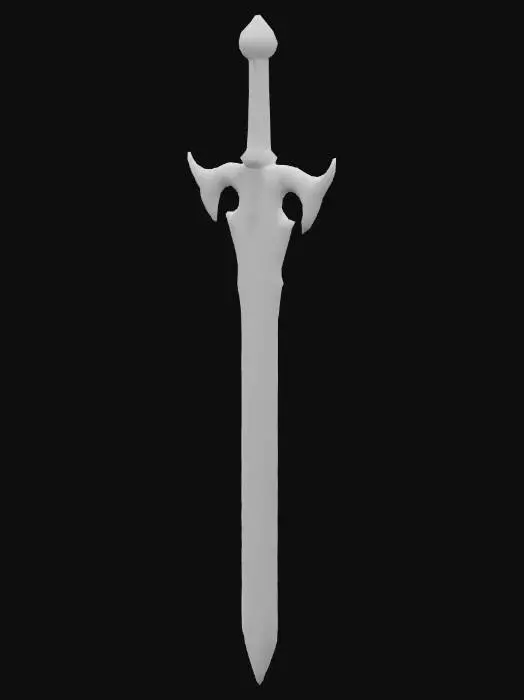 3D model for Zweihandschwert, Doppelklinge mit Blauen Diamanten. Ger Griff ist mit Verzierungen und diamanten.