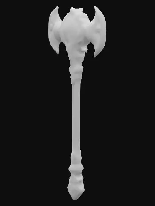 3D model for Zweihandhammer, Doppelseiten mit Blauen Diamanten. Ger Griff ist lang und mit Verzierungen und diamanten.