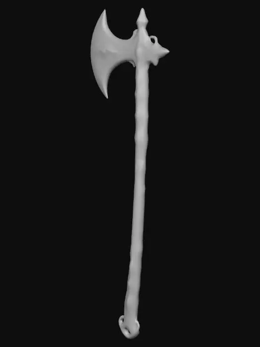 3D model for Zweihandaxt, Doppfelkinge mit Blauen Diamanten. Ger Griff ist lang mit Verzierungen und diamanten. #villain#