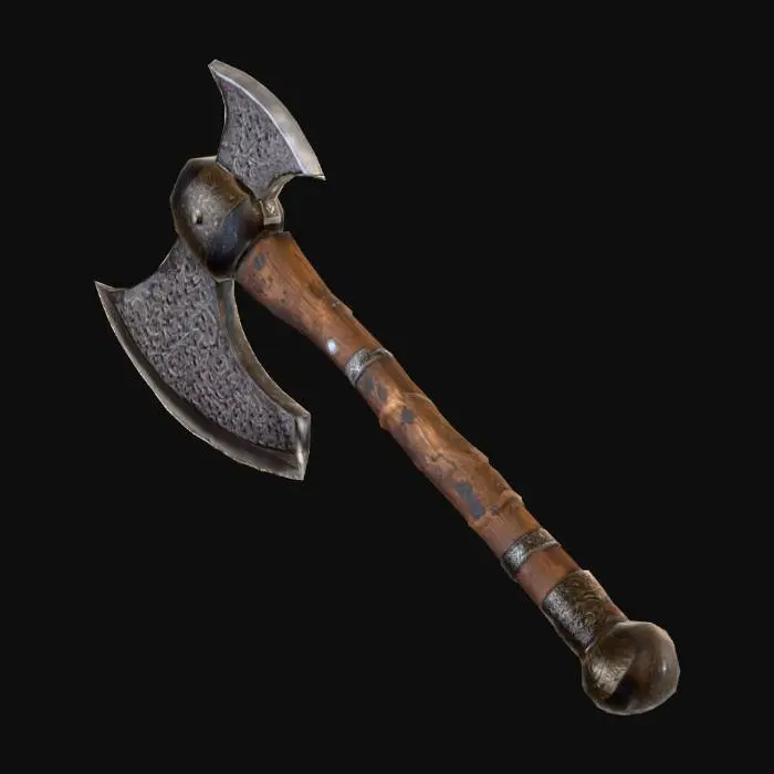 3D model for Zweihandaxt auf beiden Seiten eine Klinge. Mit Diamanten.