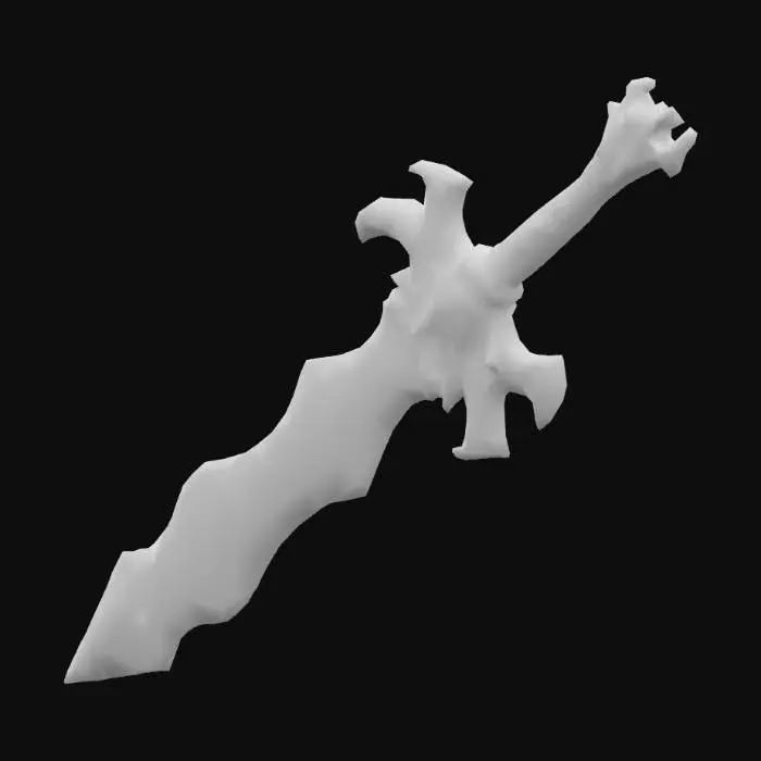 3D model for Zweihandschwert, Doppelklinge mit Blauen Diamanten. Ger Griff ist mit Verzierungen und diamanten.