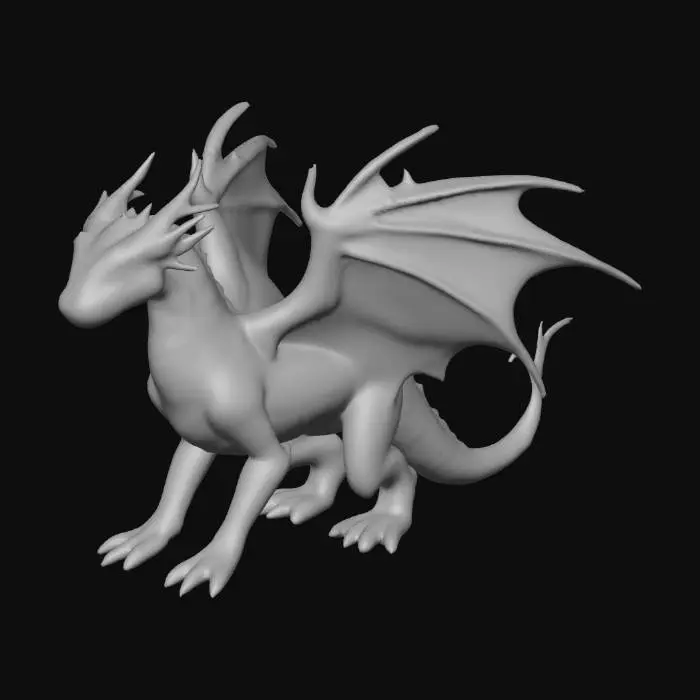 3D model for white wyrm Drache. schneeweiß, Single Dragon. alle 4 Beine auf dem Boden. Hellblaue Augen. reale Drachenschuppen.