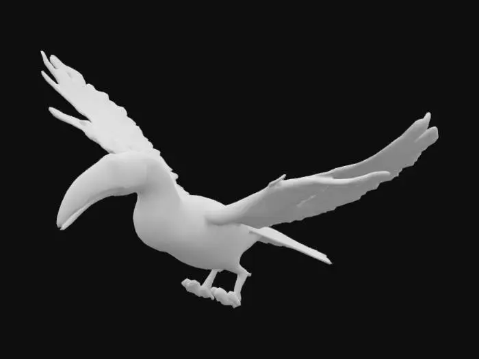 3D model for hyper realistic, extremely detailed flying toucan