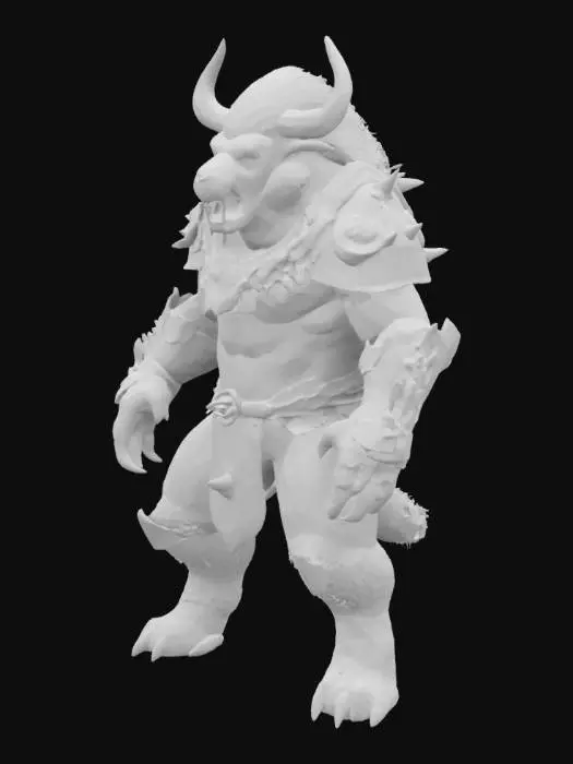 3D model for High resolution, Fantasy, Highly Detailed, Ultra Realistic, furry fur, brown beartaur, armored, Full Body, Symmetrical Body