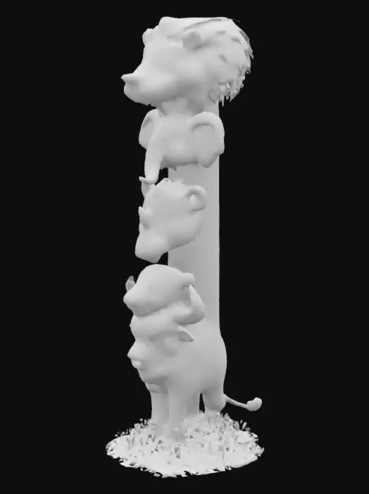 3D model for [South Africa] [Kruger National Park]Totem of the Wild,  Big 5. #AroundTheWorld#