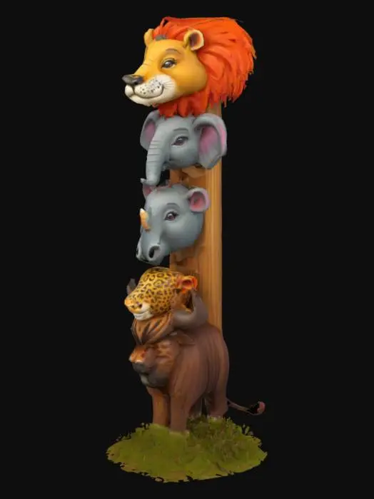 3D model for [South Africa] [Kruger National Park]Totem of the Wild,  Big 5. #AroundTheWorld#