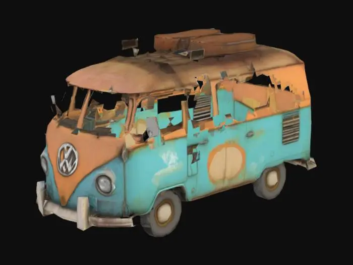 3D model for A stylized run down vw camper