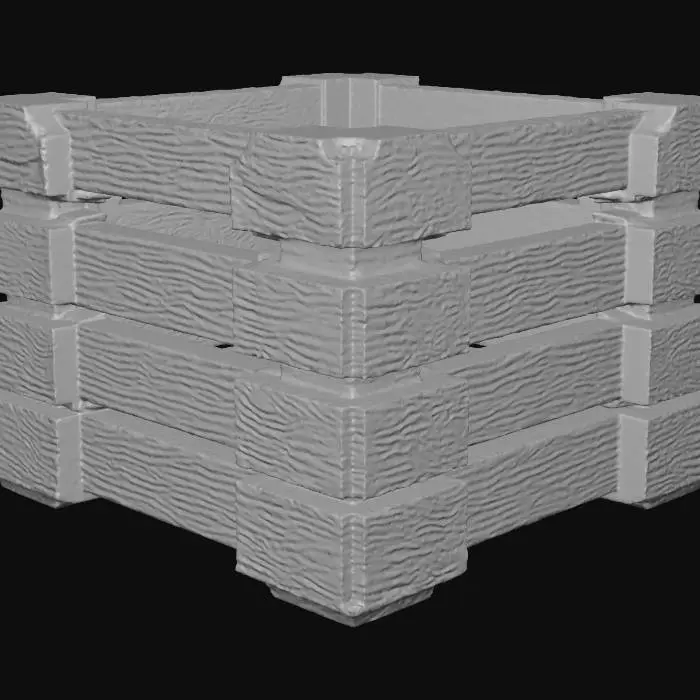 3D model for Low poly square wooden crate, stylized game asset, clean topology, simple geometry, no text or logos, optimized for real-time rendering, PBR-ready texture.