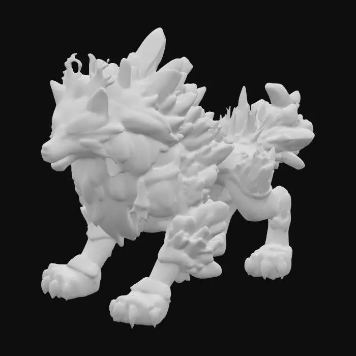 3D model for Amethyst Guardian Wolf, Photorealistic
