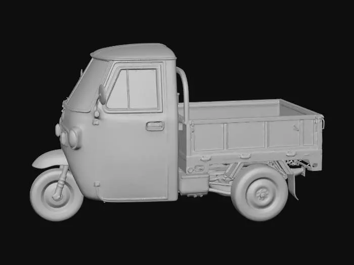 3D model for Green Three-Wheeled Cargo Truck