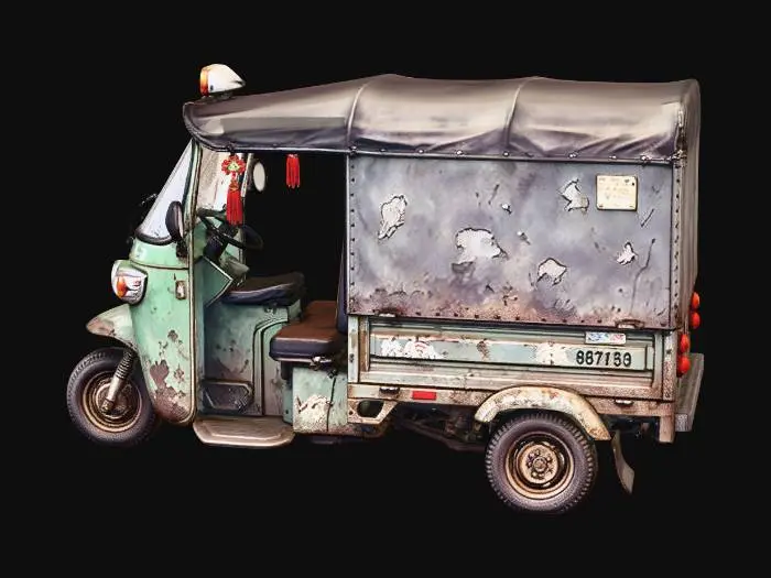 3D model for grunge-china-rickshaw