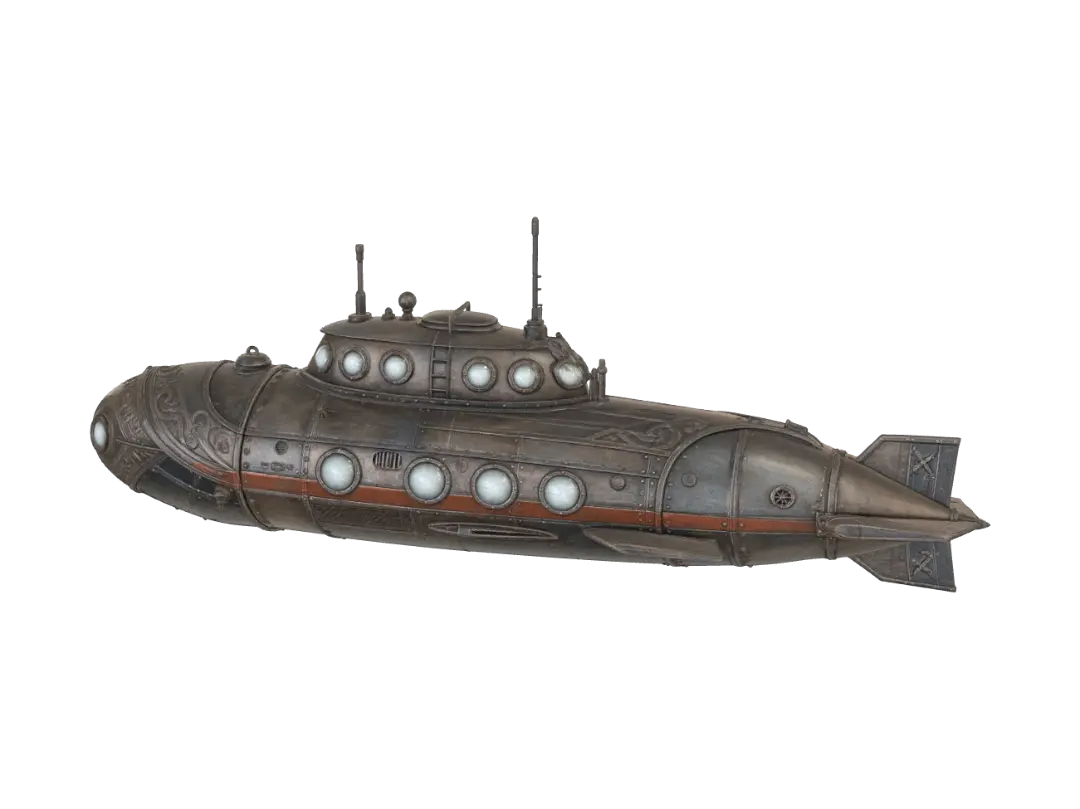 Sea-Otter - Submarine 3D model, vytvořený pomocí AI
