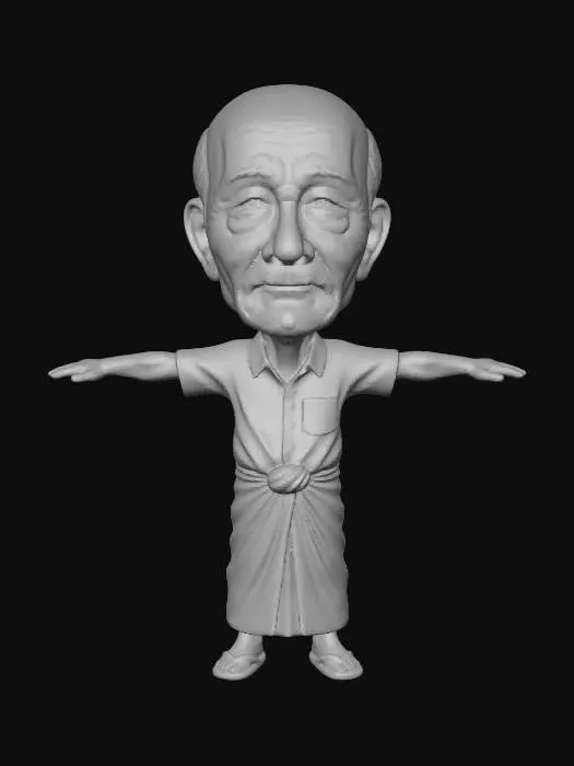 3D model for Elder in Sarong Model