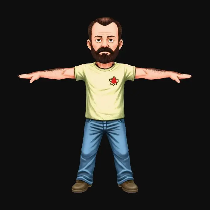 3D model for T-Pose Cartoon Man