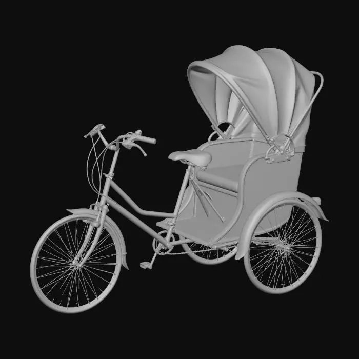 3D model for Vintage Chinese Pedicab
