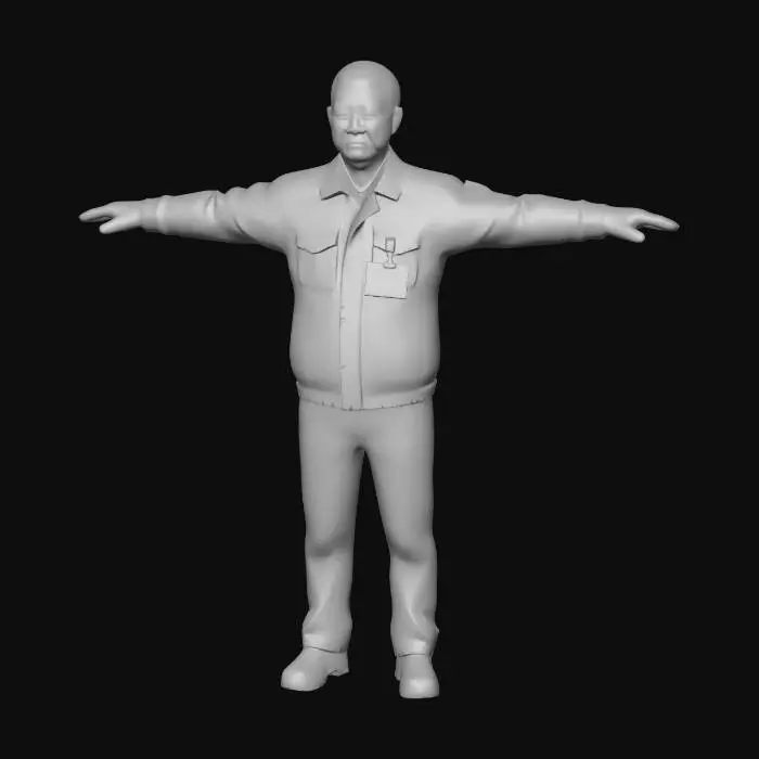 3D model for Uniformed Worker in a T Pose