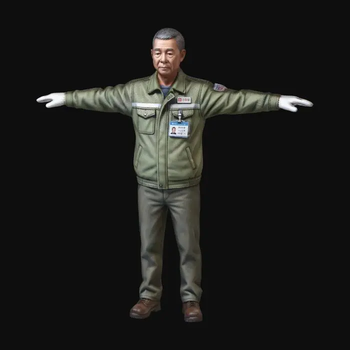 3D model for Uniformed Worker in a T Pose
