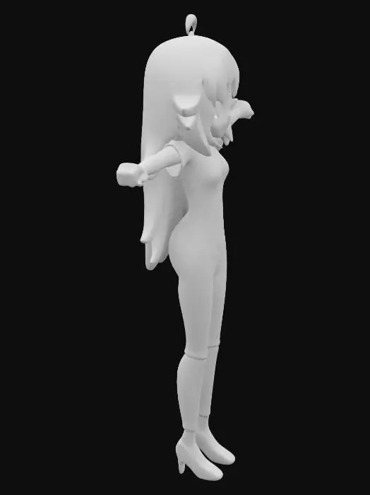 3D model for random goth girl doing the t-pose