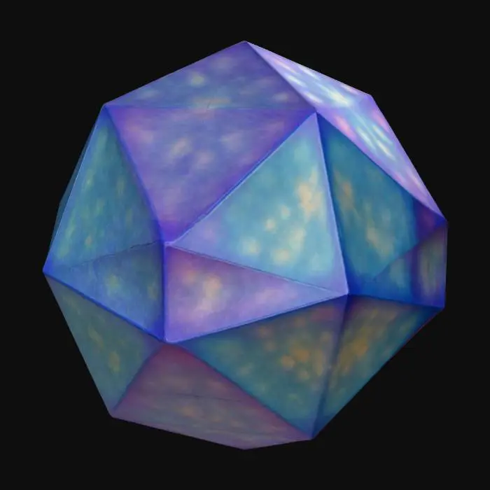 3D model for Un dodecaedro regolare: un solido formato da dodici facce pentagonali regolari (con tutti gli spigoli uguali tra loro)