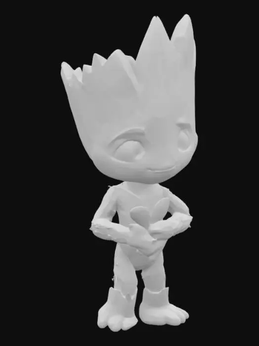 3D model for The juvenile Groot character in Guardians of the Galaxy Vol. holds a sapling in his hand