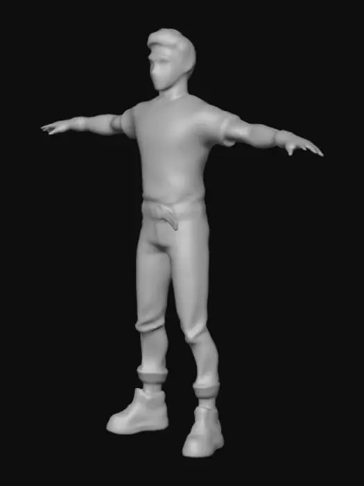 3D model for Character in Orange Shirt