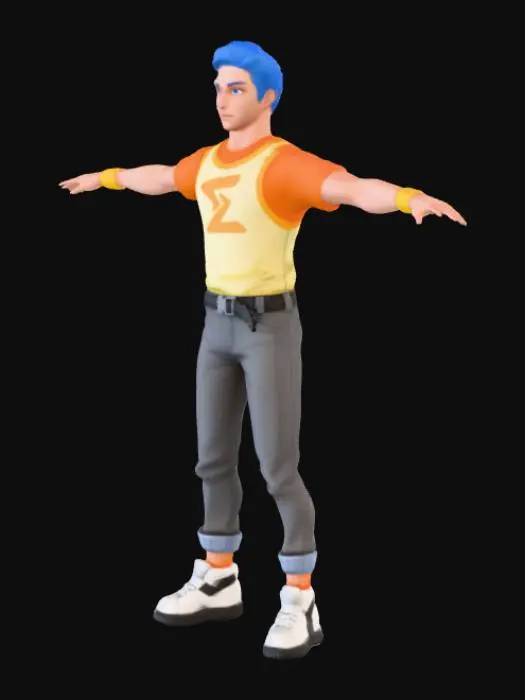 3D model for Character in Orange Shirt