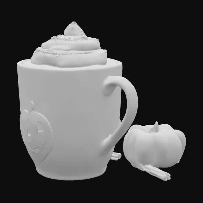 3D model for pumpkin spice latte with whipped cream