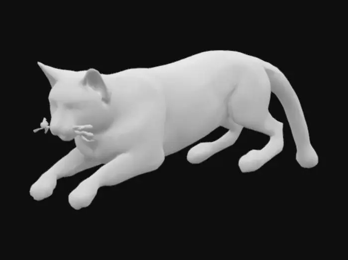 3D model for Resting Tuxedo Cat