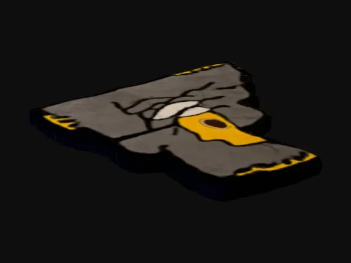 3D model for Yellow Cartoon Character on Phone Rug