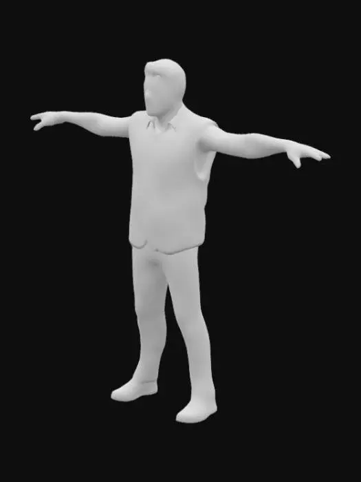 3D model for Character of a man wearing an orange safety vest with his arms outstretched