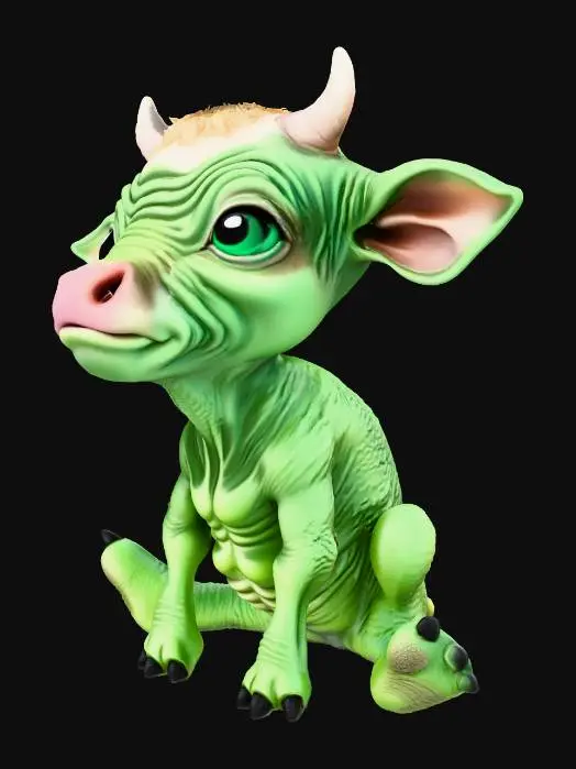 3D model for Green Calf Cuteness