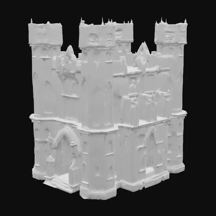 3D model for gothic 2 story castle for the metaverse