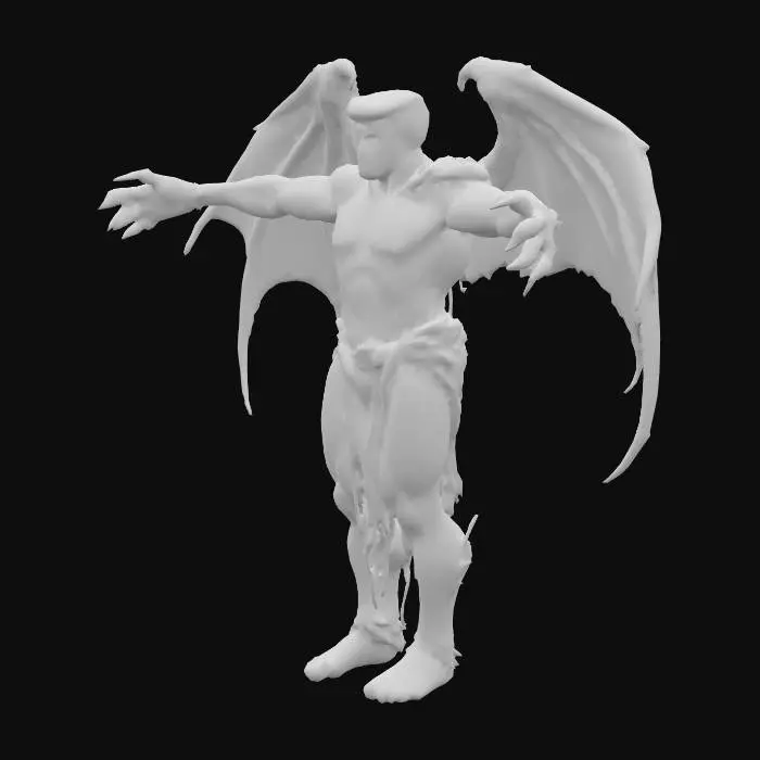 3D model for satanic trump with gargoyle body with donald trump head