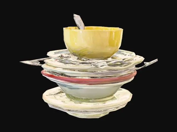3D model for Stacked Dishes