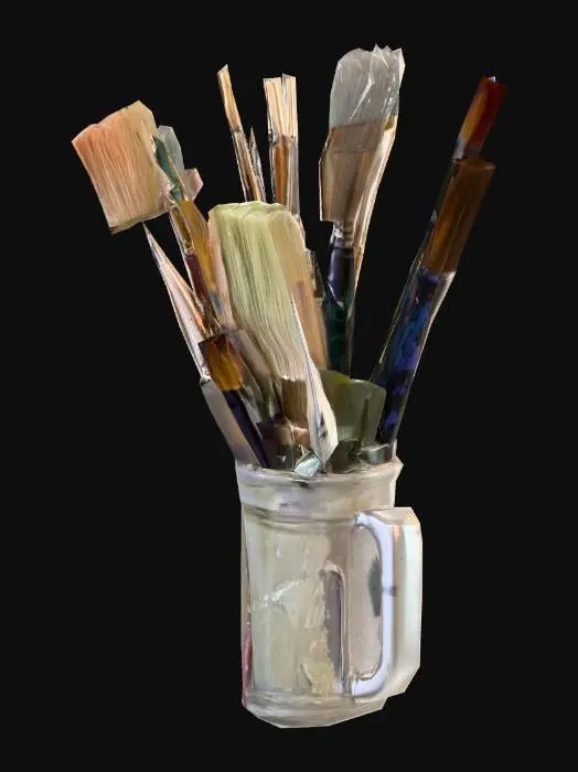 3D model for Artistic Tools in a Glass Jar
