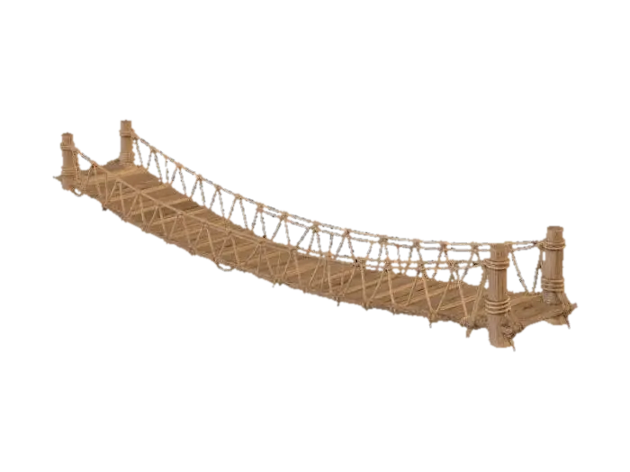 3D-модель Rope Bridge at Dusk - Silhouette, згенерована ШІ