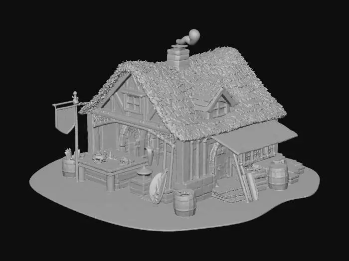 3D model for Medieval Blacksmith's Forge