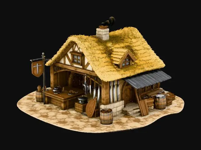 3D model for Medieval Blacksmith's Forge