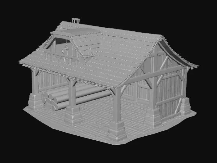 3D model for Medieval Woodworking Shed
