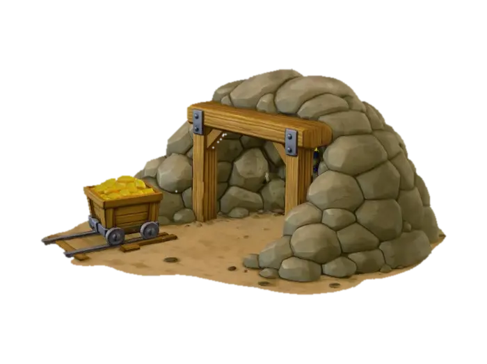 Gold Mine Entrance - Mineral 3D model, vytvořený pomocí AI