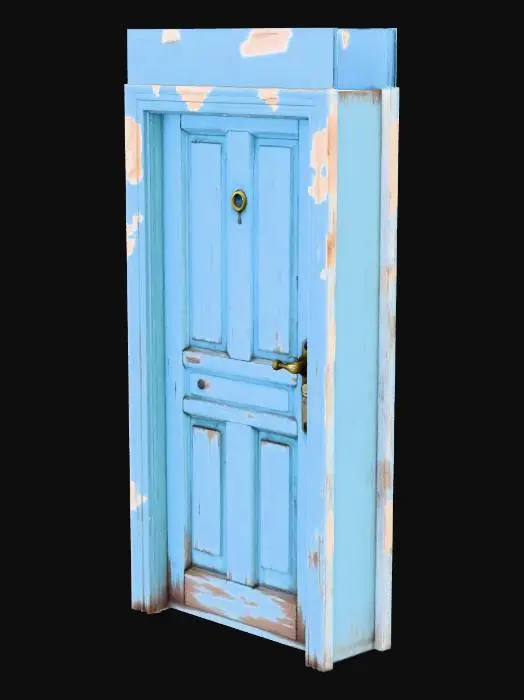 3D model for can you do me scruffed up apartment doors, but just the door, no frame around it. All I want is a door.