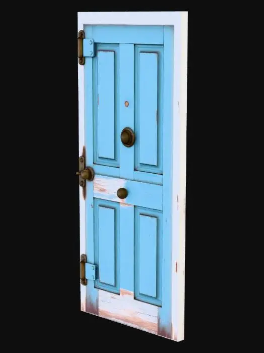 3D model for can you do me scruffed up apartment doors, but just the door, no frame around it. All I want is a door.