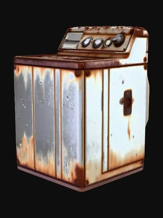 3D model for Old, rusty washing machine