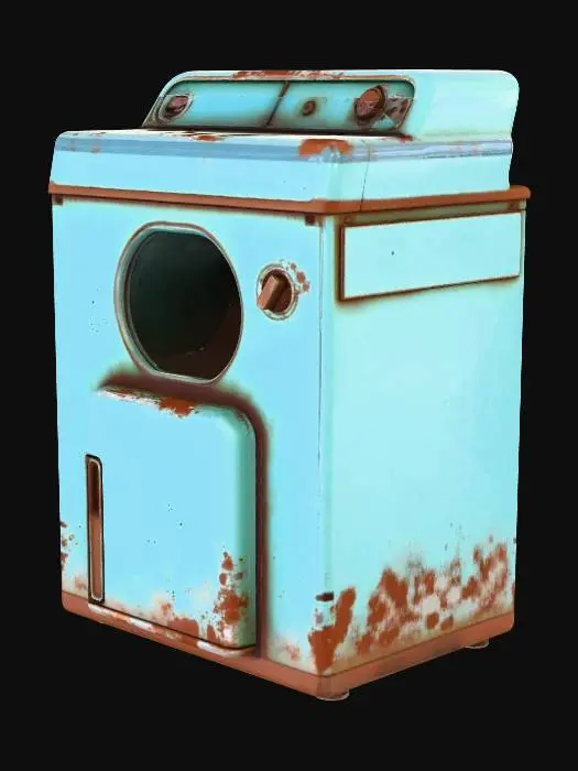 3D model for Old, rusty washing machine