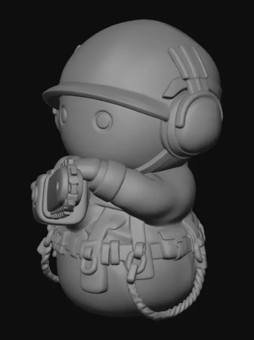 3D model for Tiny Lumberjack with Chainsaw