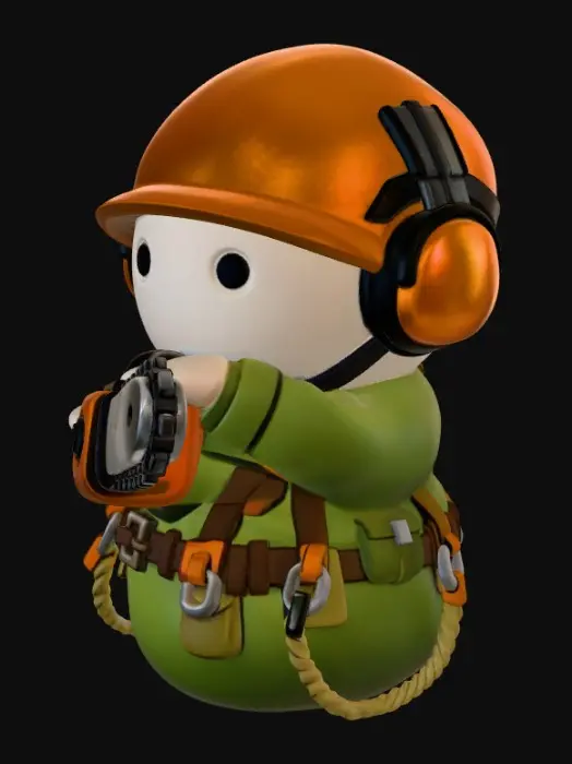 3D model for Tiny Lumberjack with Chainsaw